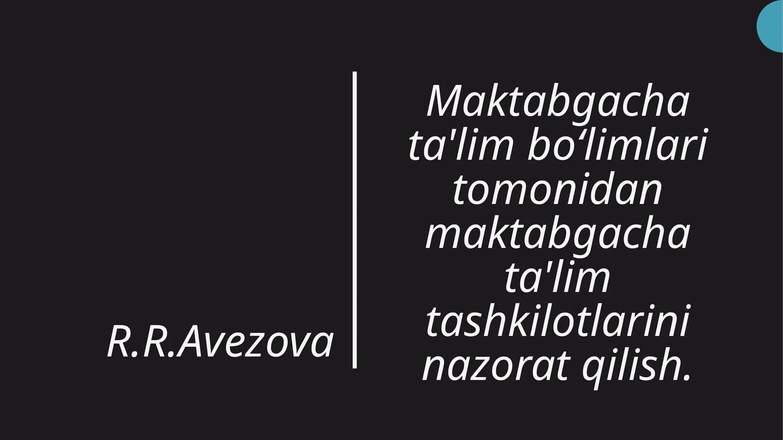 Maktabgacha ta'lim bo'limlari tomonidan maktabgacha ta'lim tashkilotlarini nazorat qilish