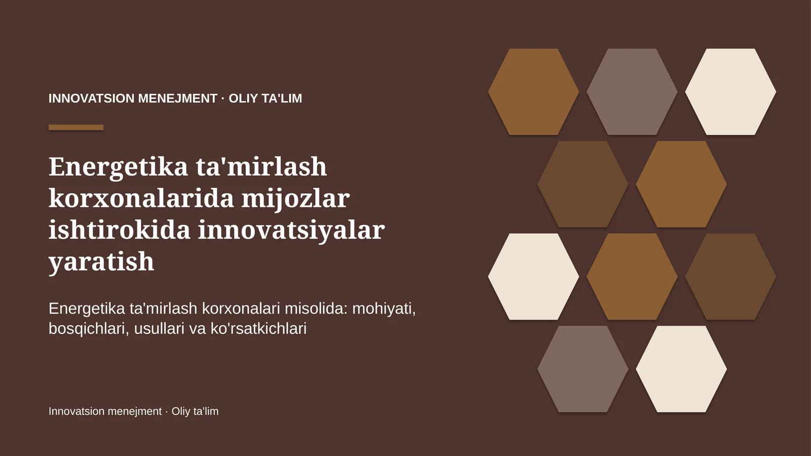 energetika ta'mirlash korxonalarida mijozlar ishtirokida innovatsiyalar yaratish 8968
