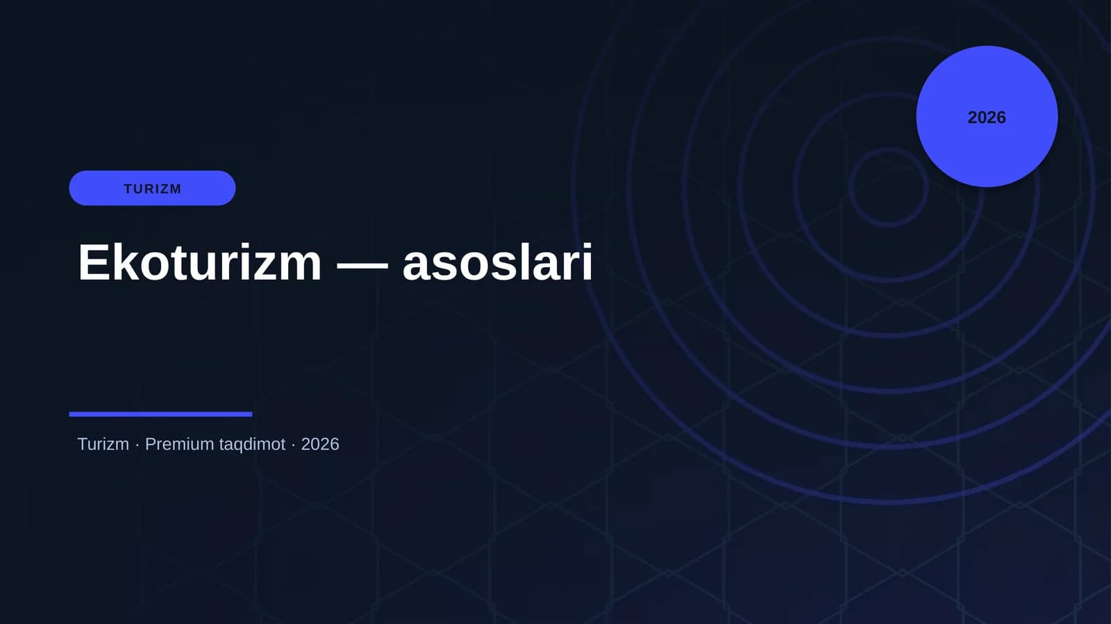 Ekoturizm — asoslari
