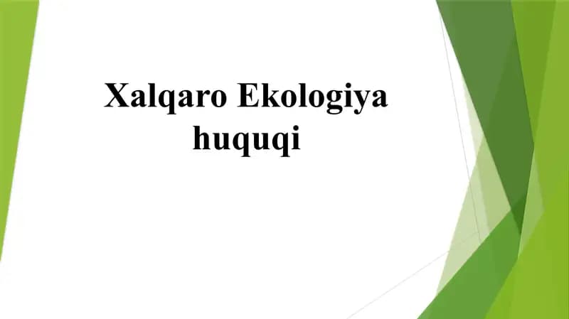 Xalqaro Ekologiya Huquqi