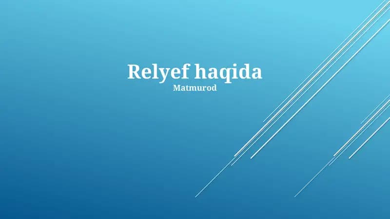Relyef haqida
