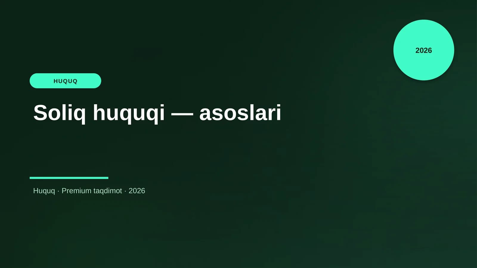 Soliq huquqi — asoslari