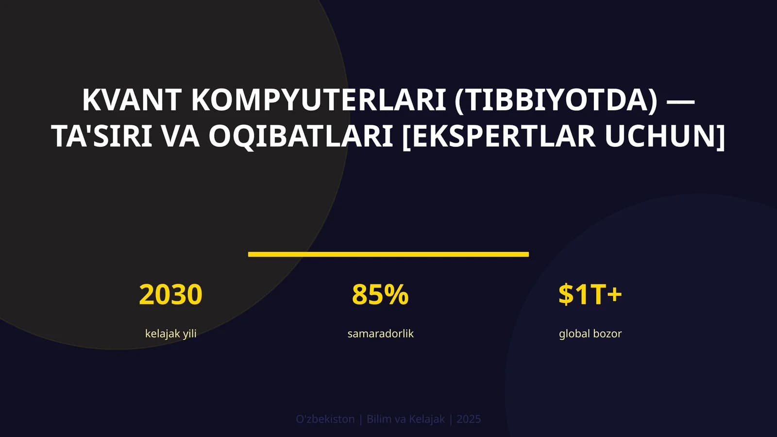 Kvant kompyuterlari (tibbiyotda) — ta'siri va oqibatlari [ekspertlar uchun]