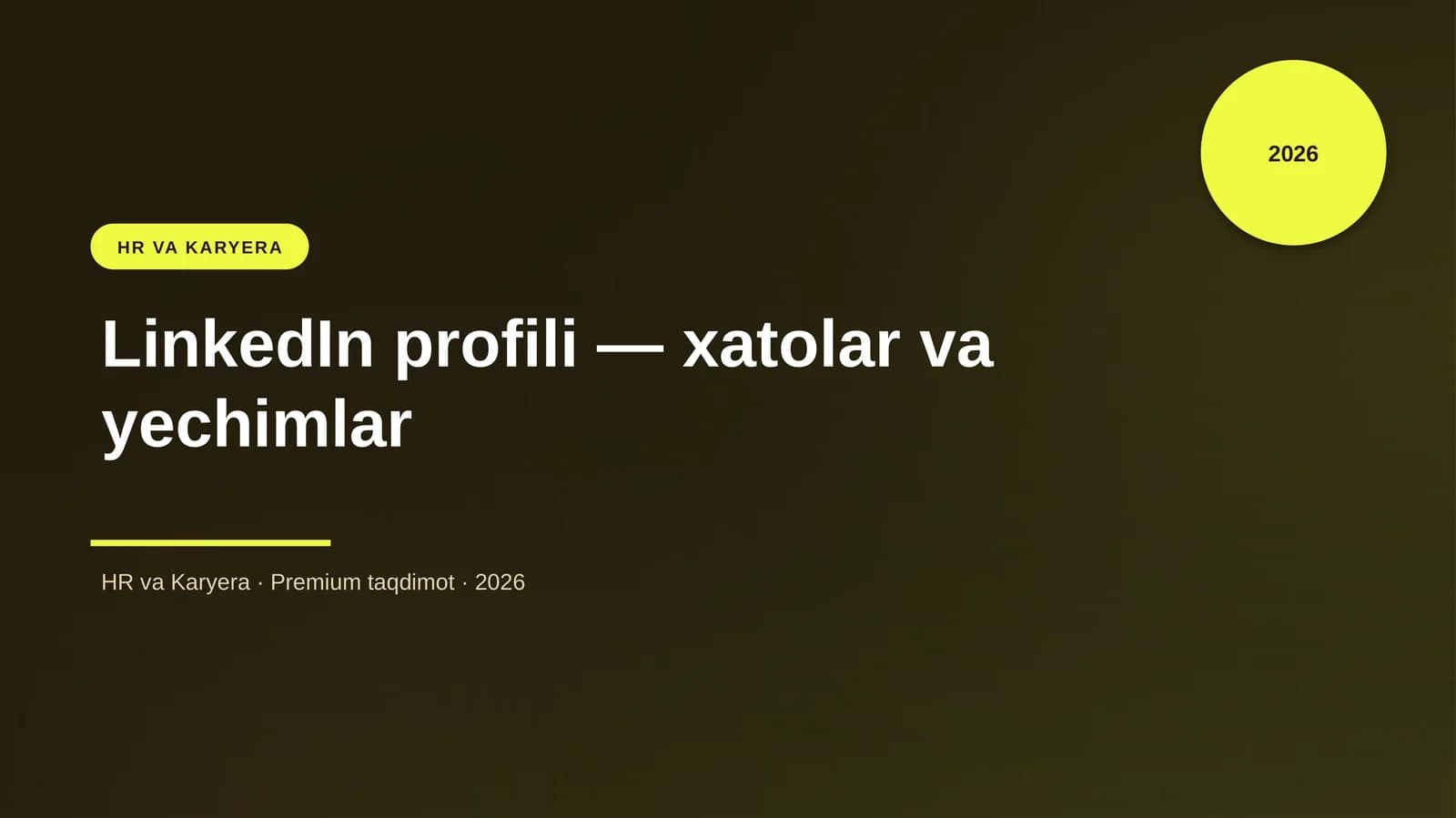 LinkedIn profili — xatolar va yechimlar