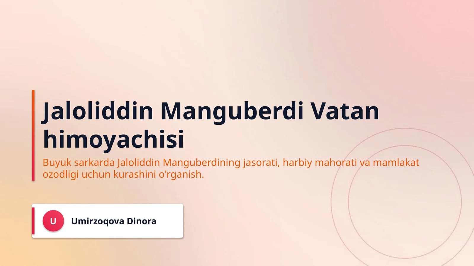 Jaloliddin Manguberdi Vatan himoyachisi