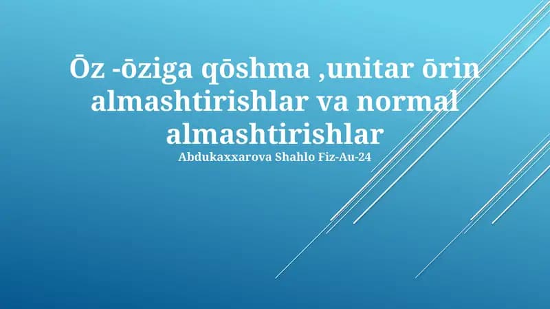 Oddiy transformatsiyalar