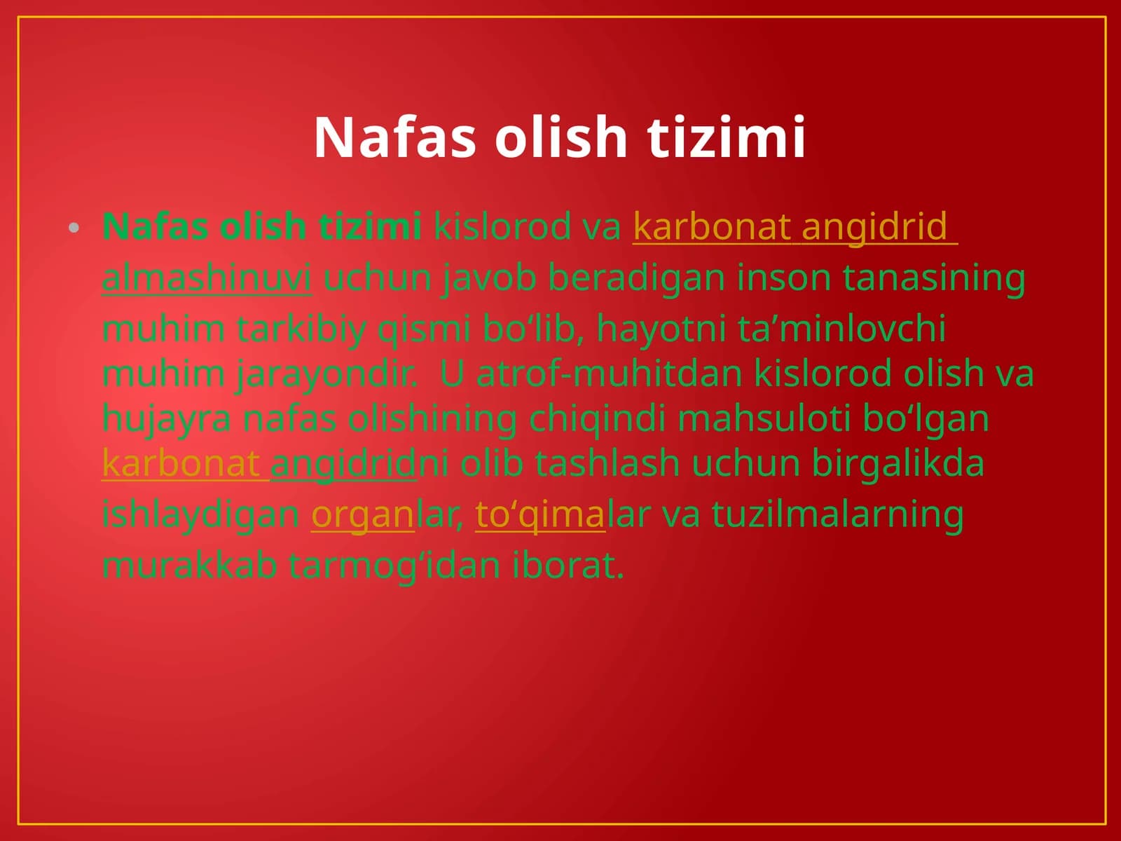Nafas olish tizimi