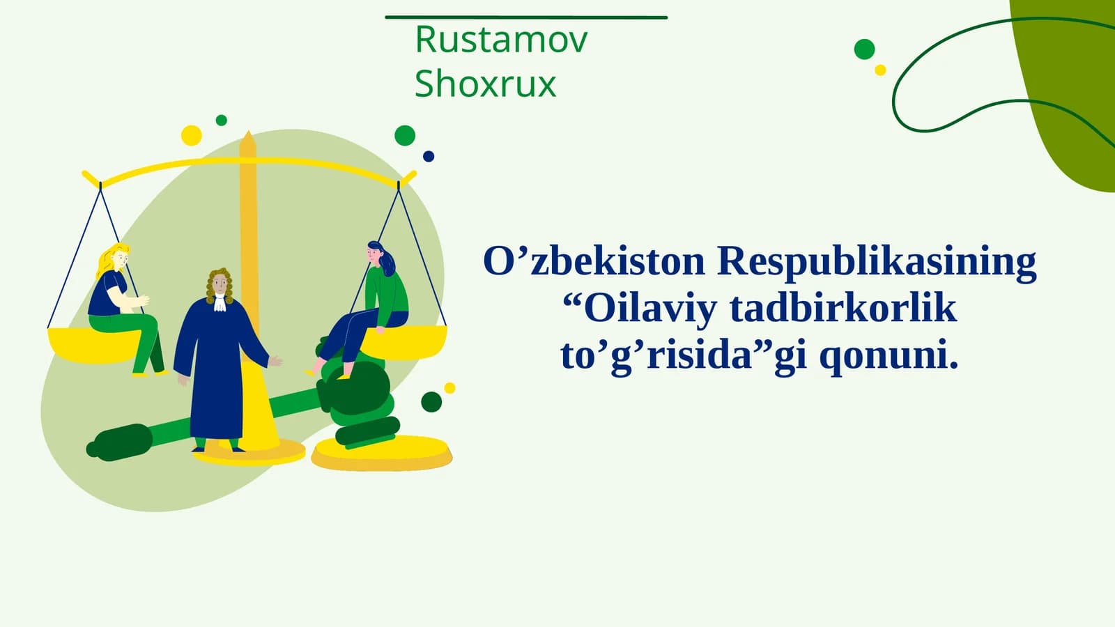 Oilaviytadbirkorlik haqida qonuni