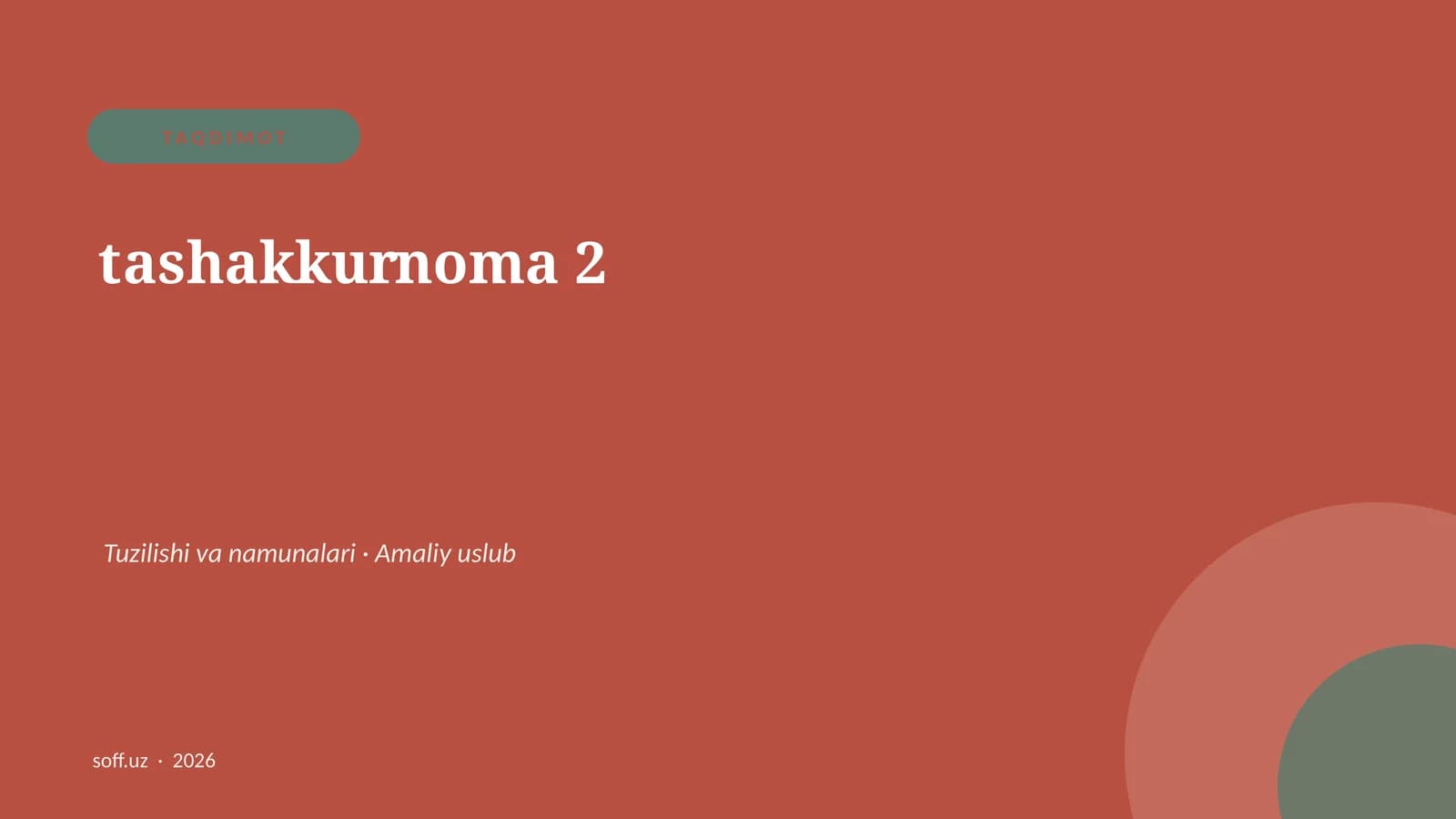 Tashakkurnoma 2
