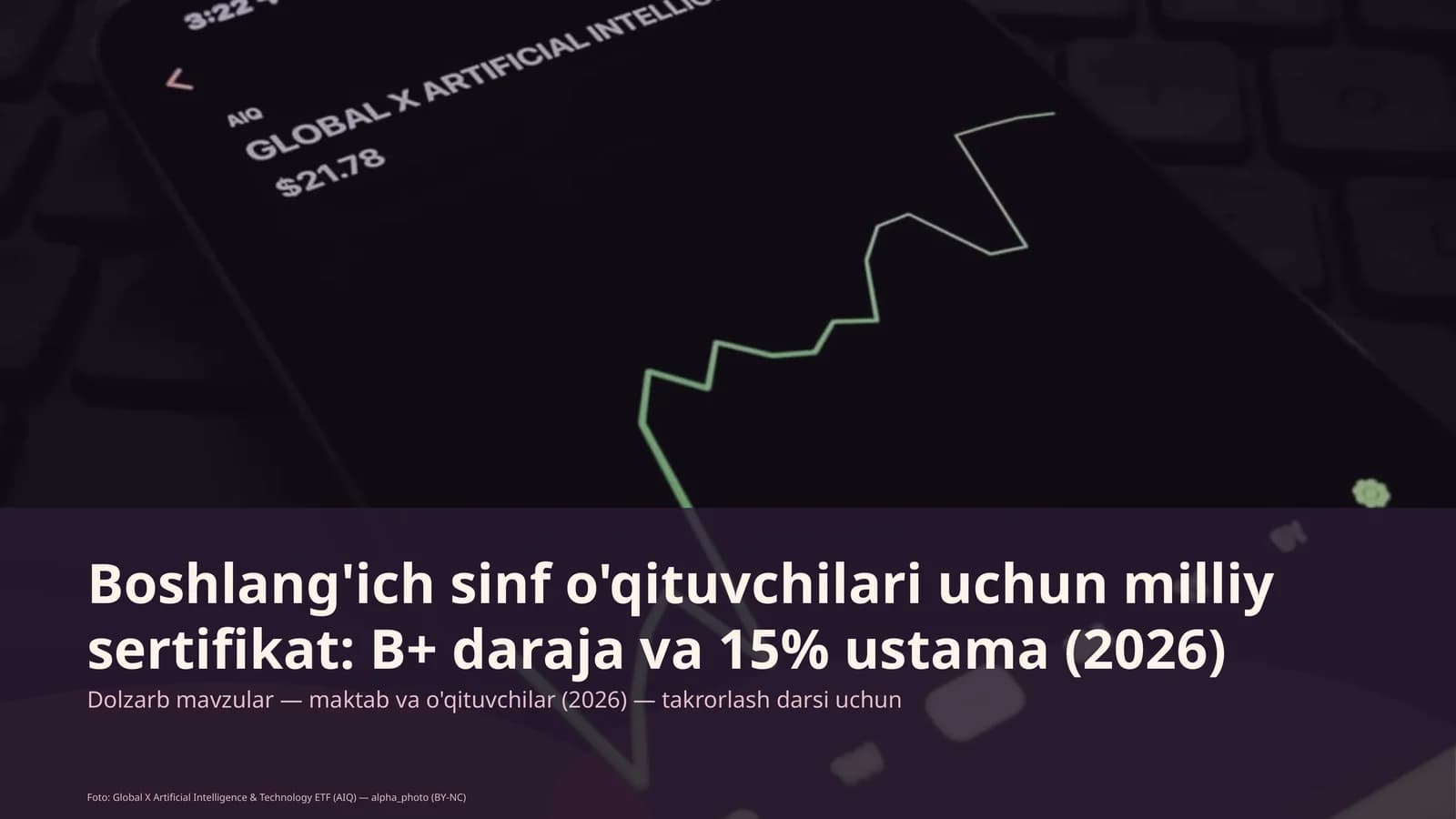 Boshlang'ich sinf o'qituvchilari uchun milliy sertifikat: B+ daraja va 15% ustama
