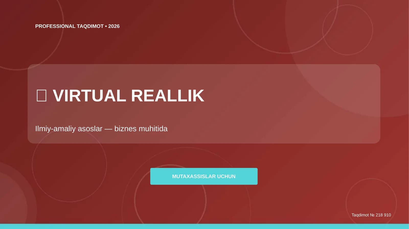 Virtual reallik: ilmiy-amaliy asoslar (biznes muhitida) [mutaxassislar uchun]