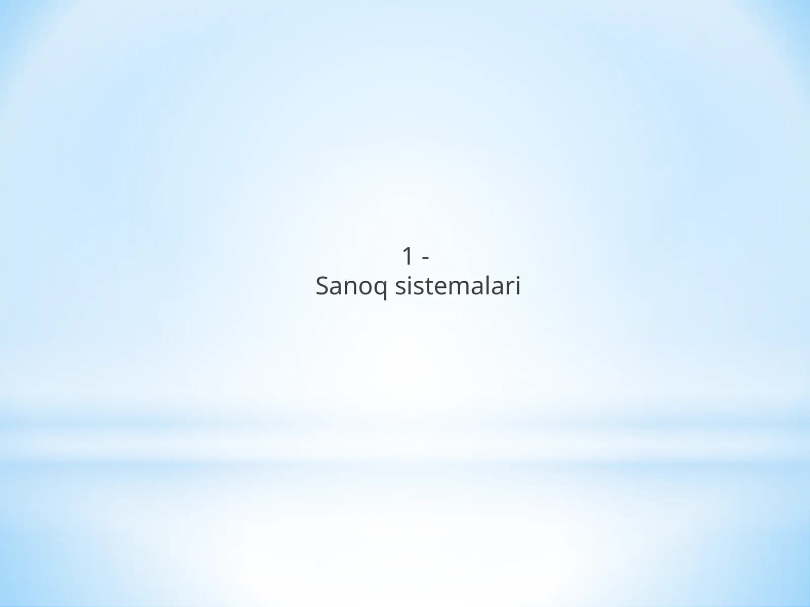 Sanoq sistemalari