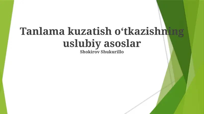 Ma'lumotlarni yig'ish va tahlil qilish usullari