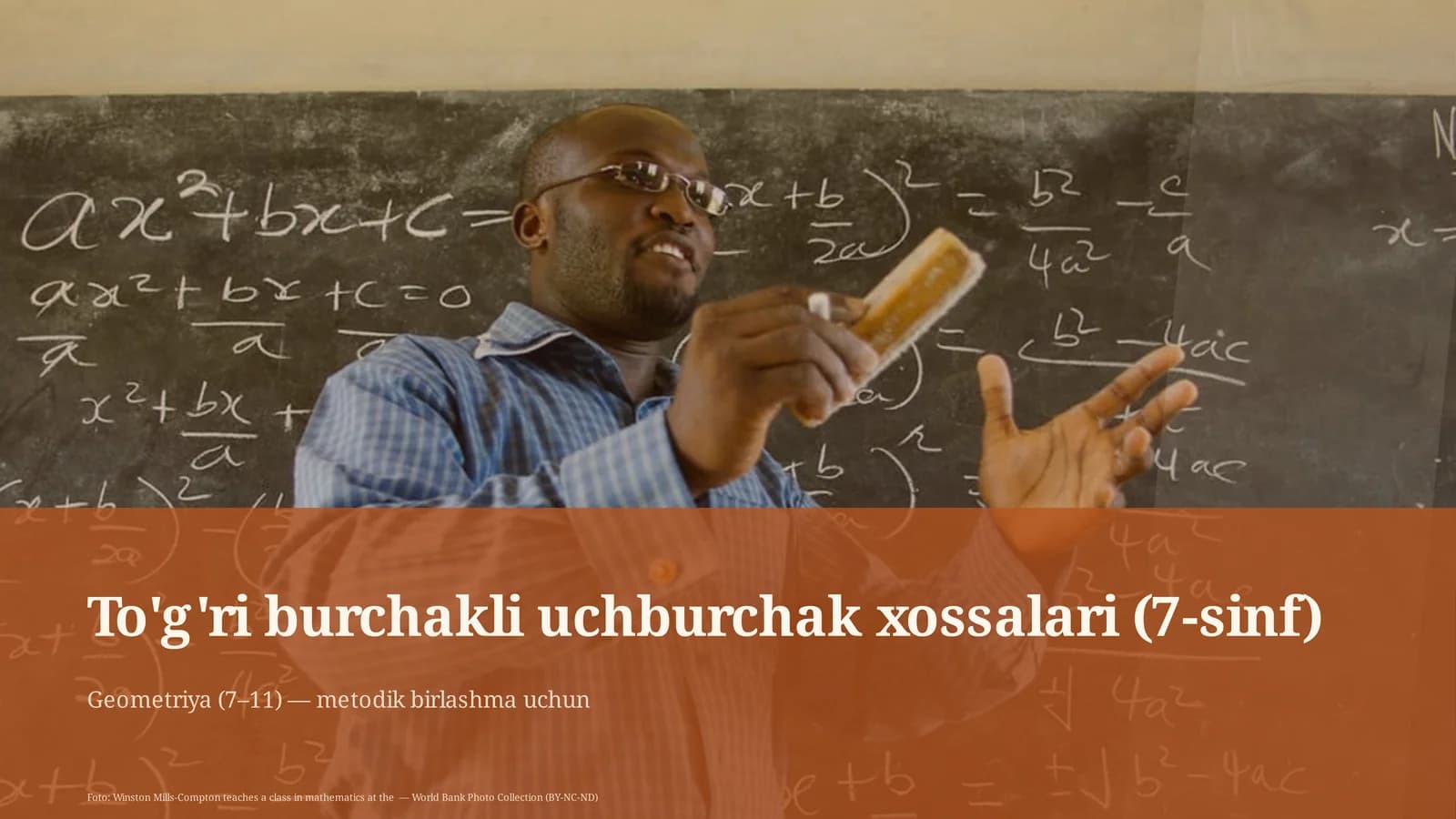 To'g'ri burchakli uchburchak xossalari (7-sinf)