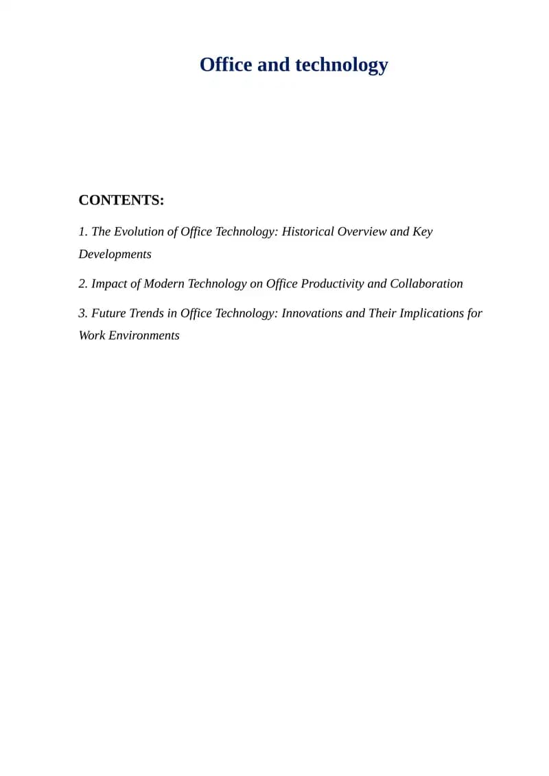 Office and technology