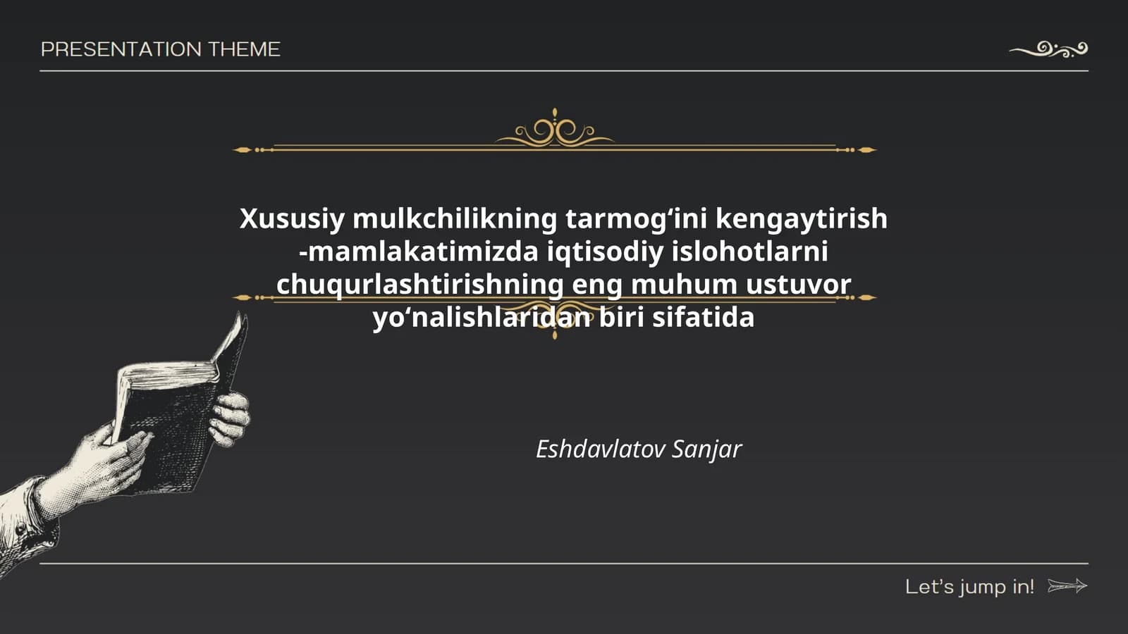 Xususiy mulkchilikning tarmogʻini kengaytirish