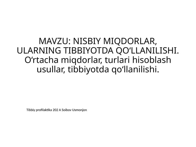 Tibbiyprofilaktika202ASoibovUsmonjon