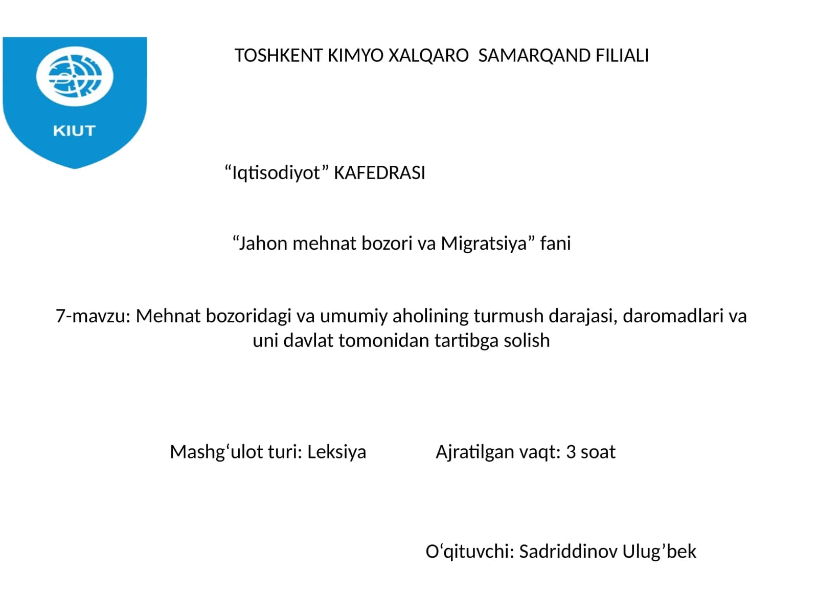 Mehnat bozoridagi va umumiy aholining turmush darajasi, daromadlari va uni davlat tomonidan tartibga solish