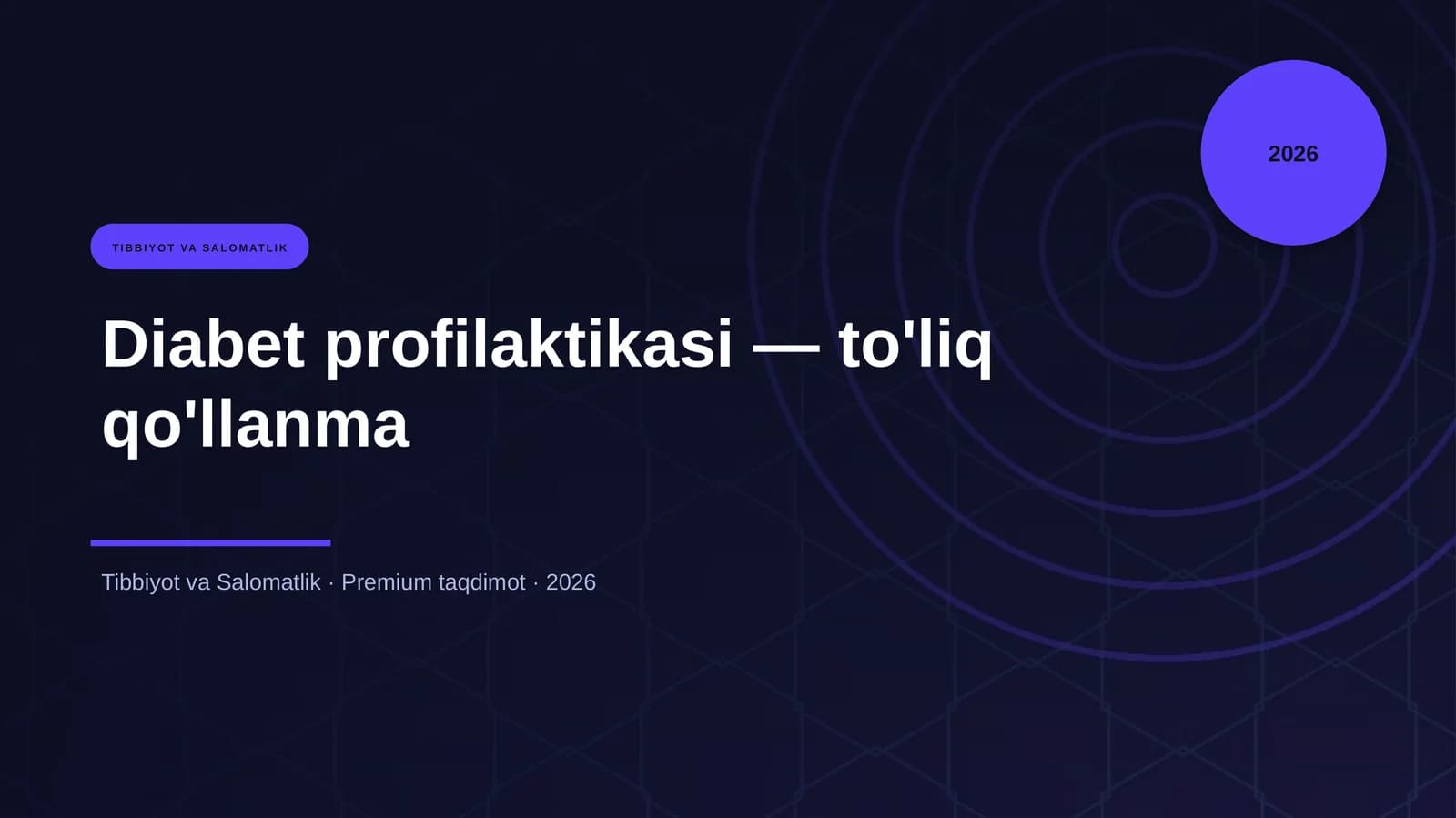 Diabet profilaktikasi — to'liq qo'llanma