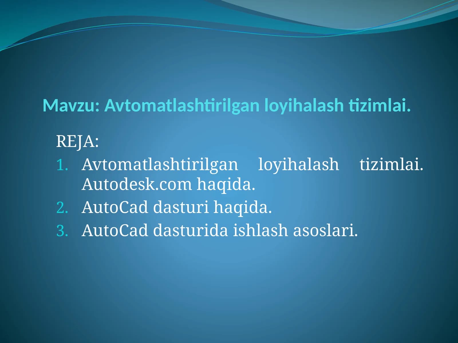 Avtomatlashtirilgan loyihalash tizimlari