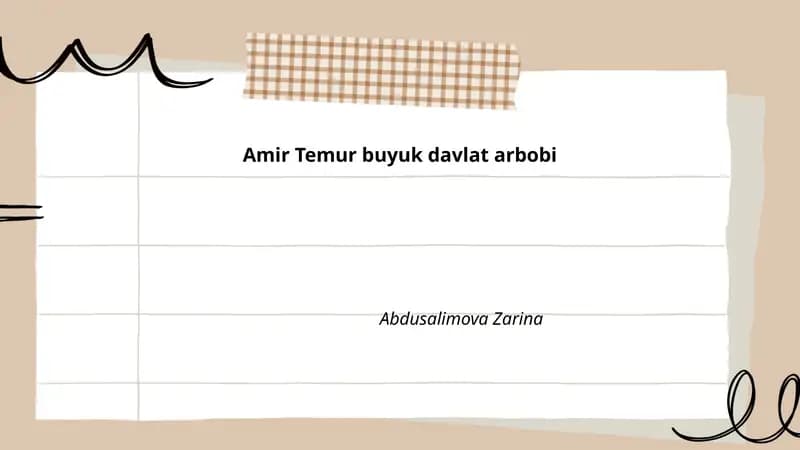 Amir Temur buyuk davlat arbobi