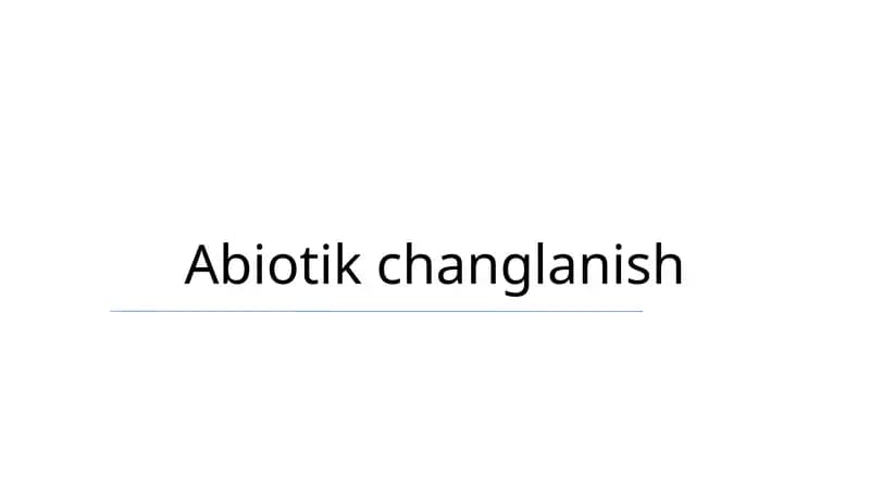 Abiotik changlanish