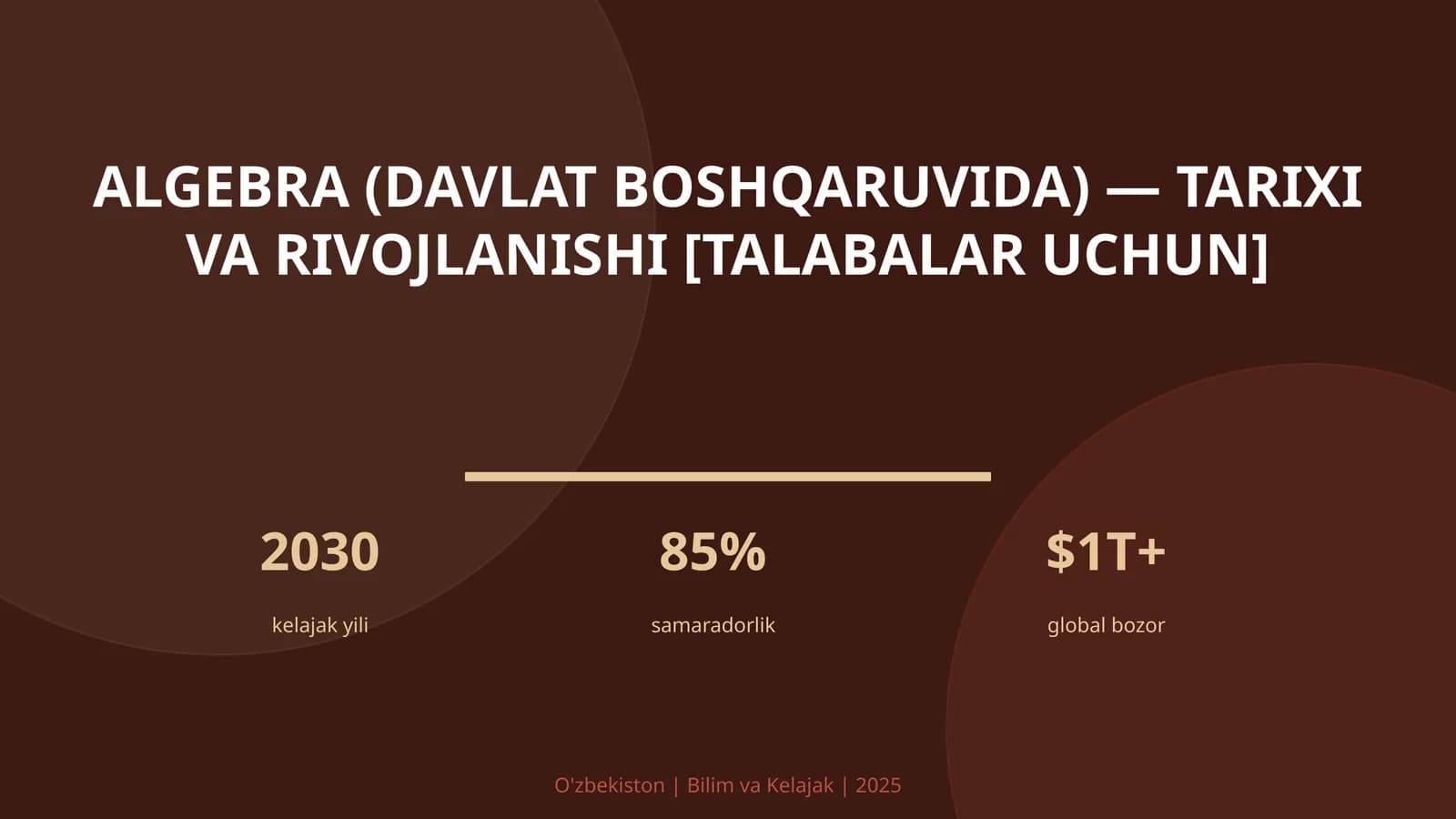 Algebra (davlat boshqaruvida) — tarixi va rivojlanishi [talabalar uchun]