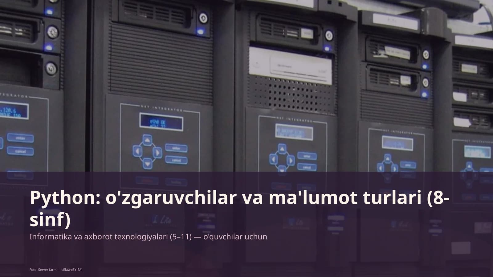 Python: o'zgaruvchilar va ma'lumot turlari (8-sinf)