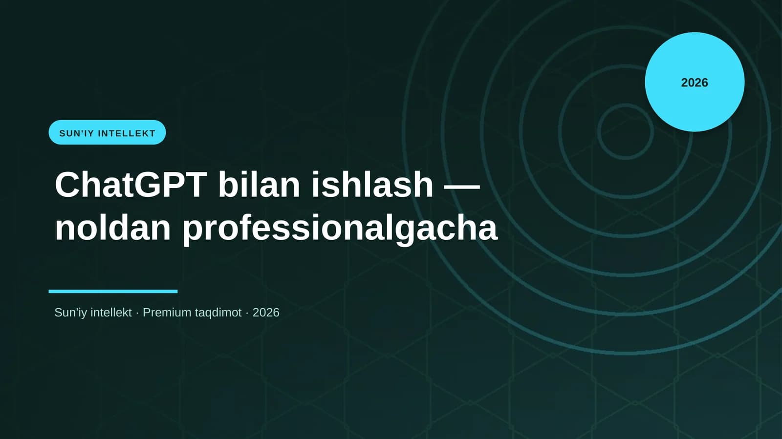 ChatGPT bilan ishlash — noldan professionalgacha
