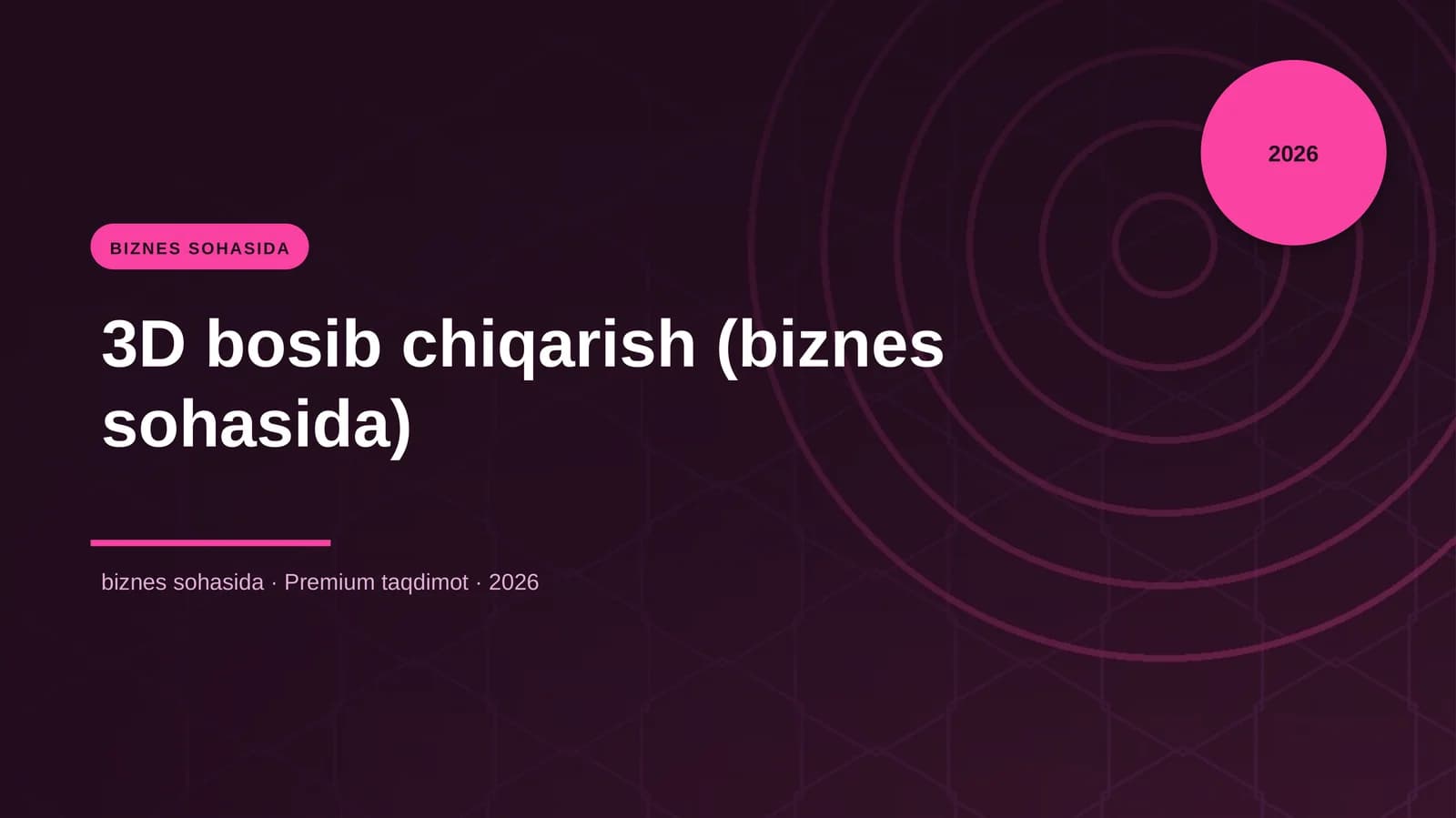 3D bosib chiqarish (biznes sohasida)