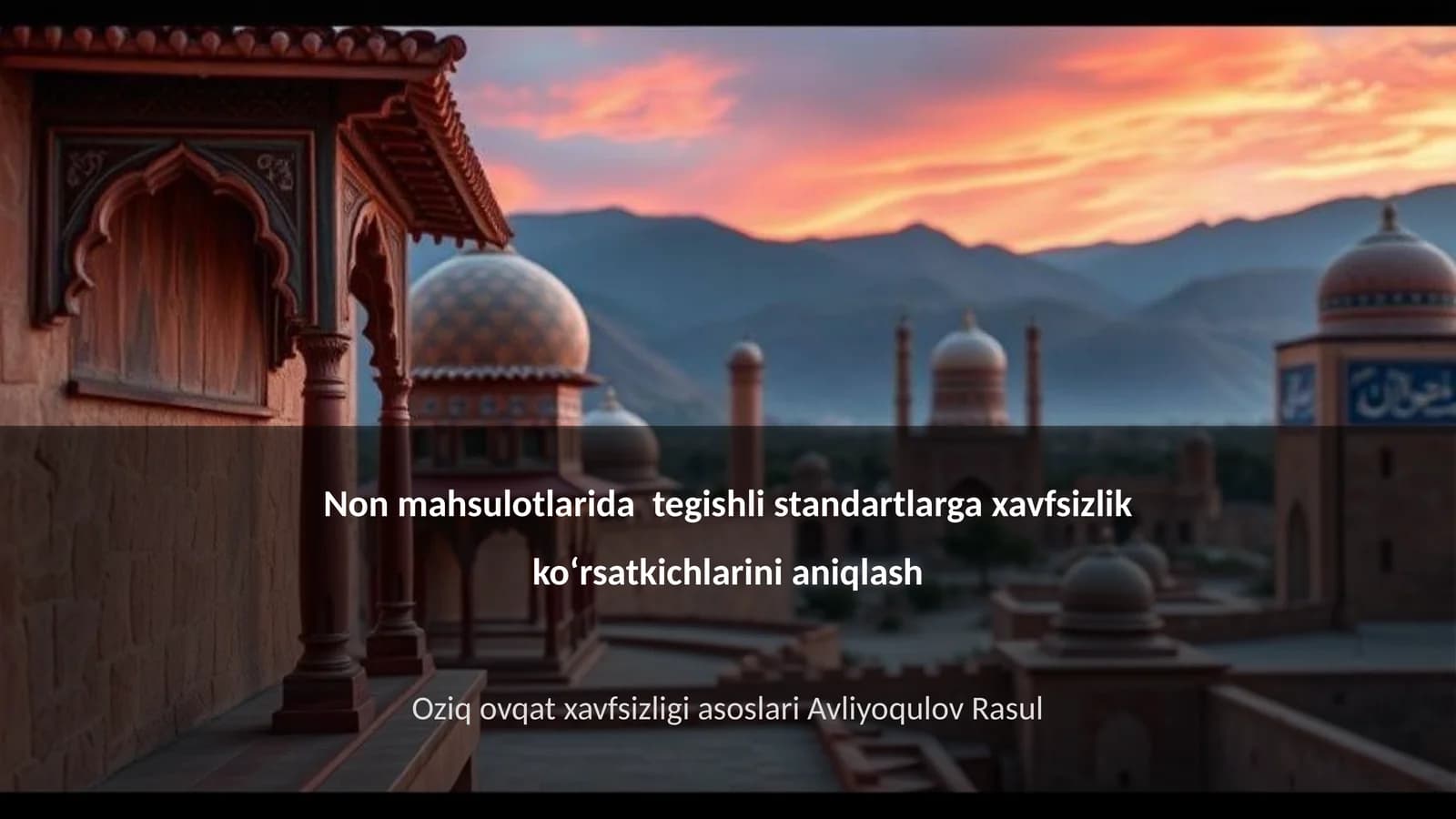 Oziq ovqat xavfsizligi asoslari