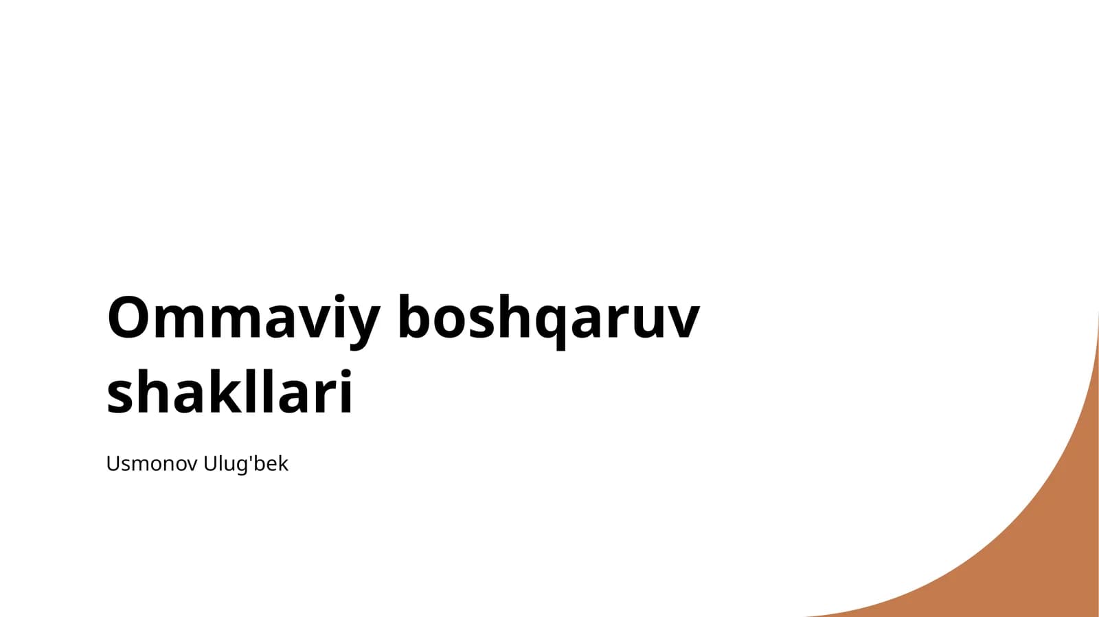 Ommaviy boshqaruv shakllari