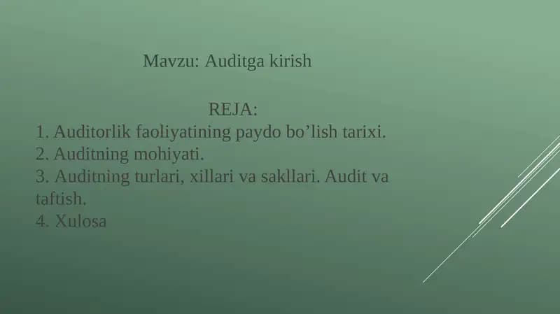 Auditga kirish
