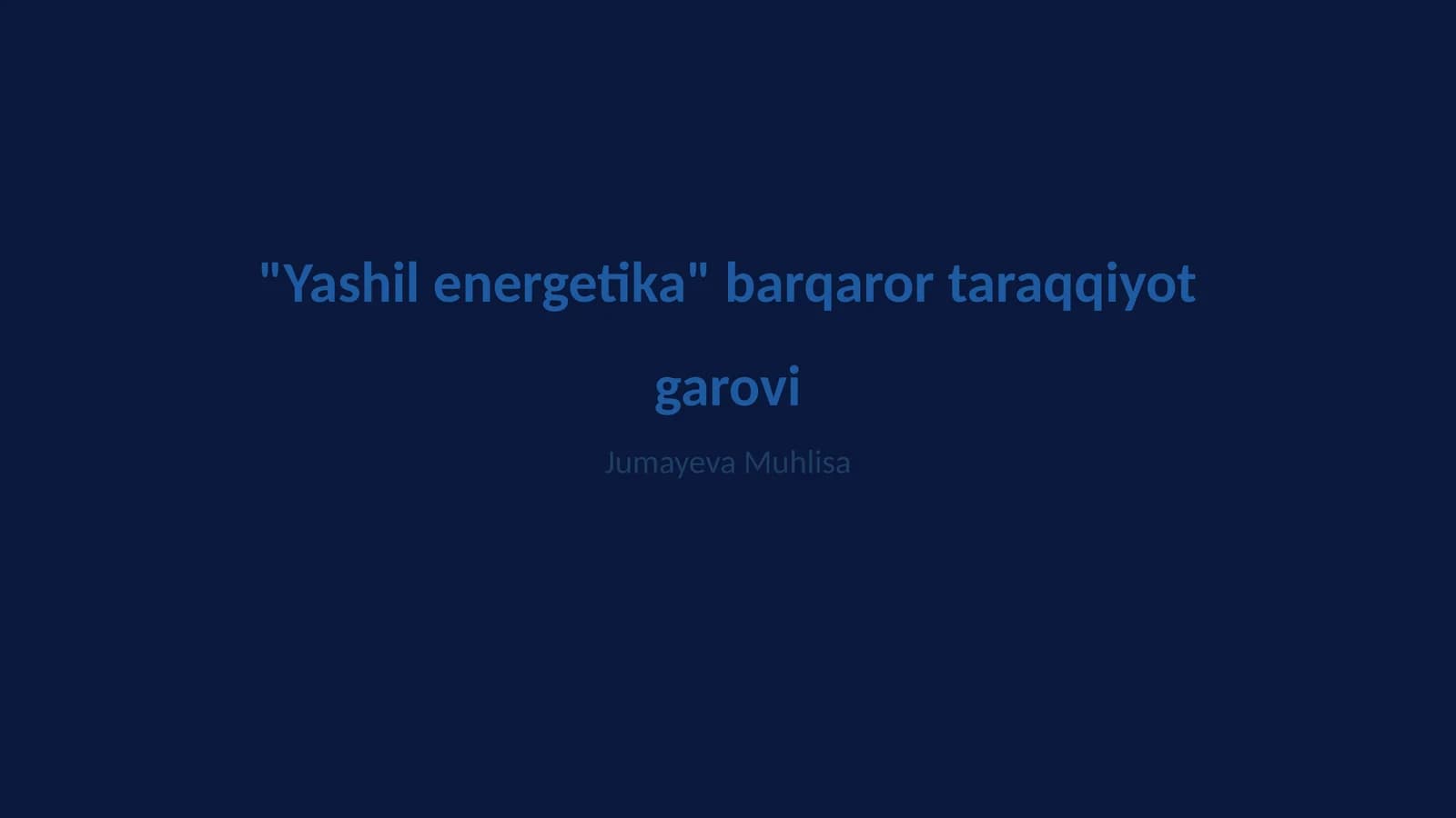 Yashil energetika