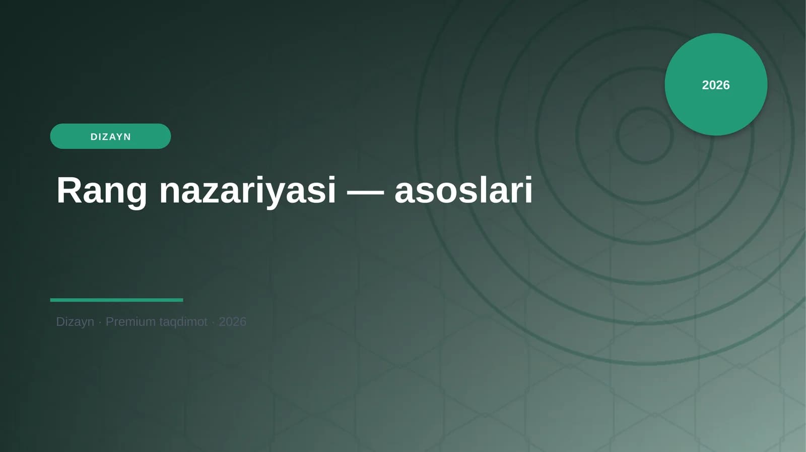 Rang nazariyasi — asoslari