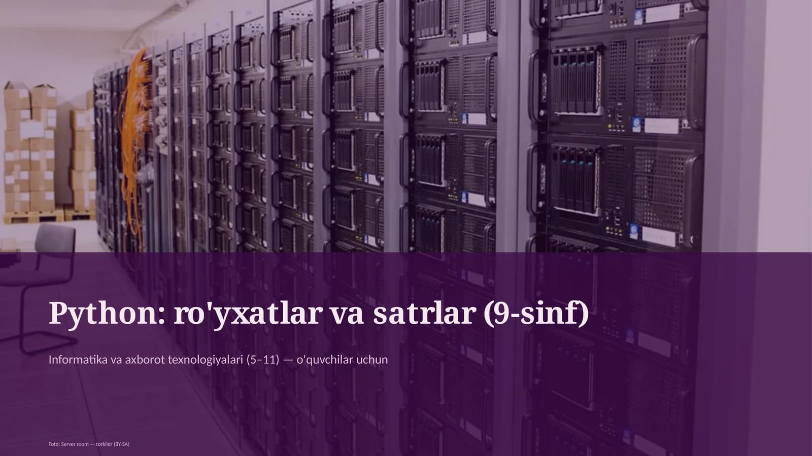 Python: ro'yxatlar va satrlar (9-sinf)