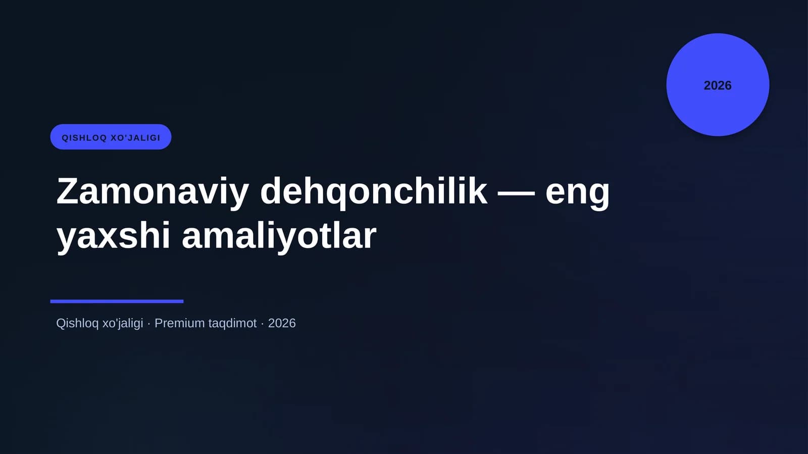 Zamonaviy dehqonchilik