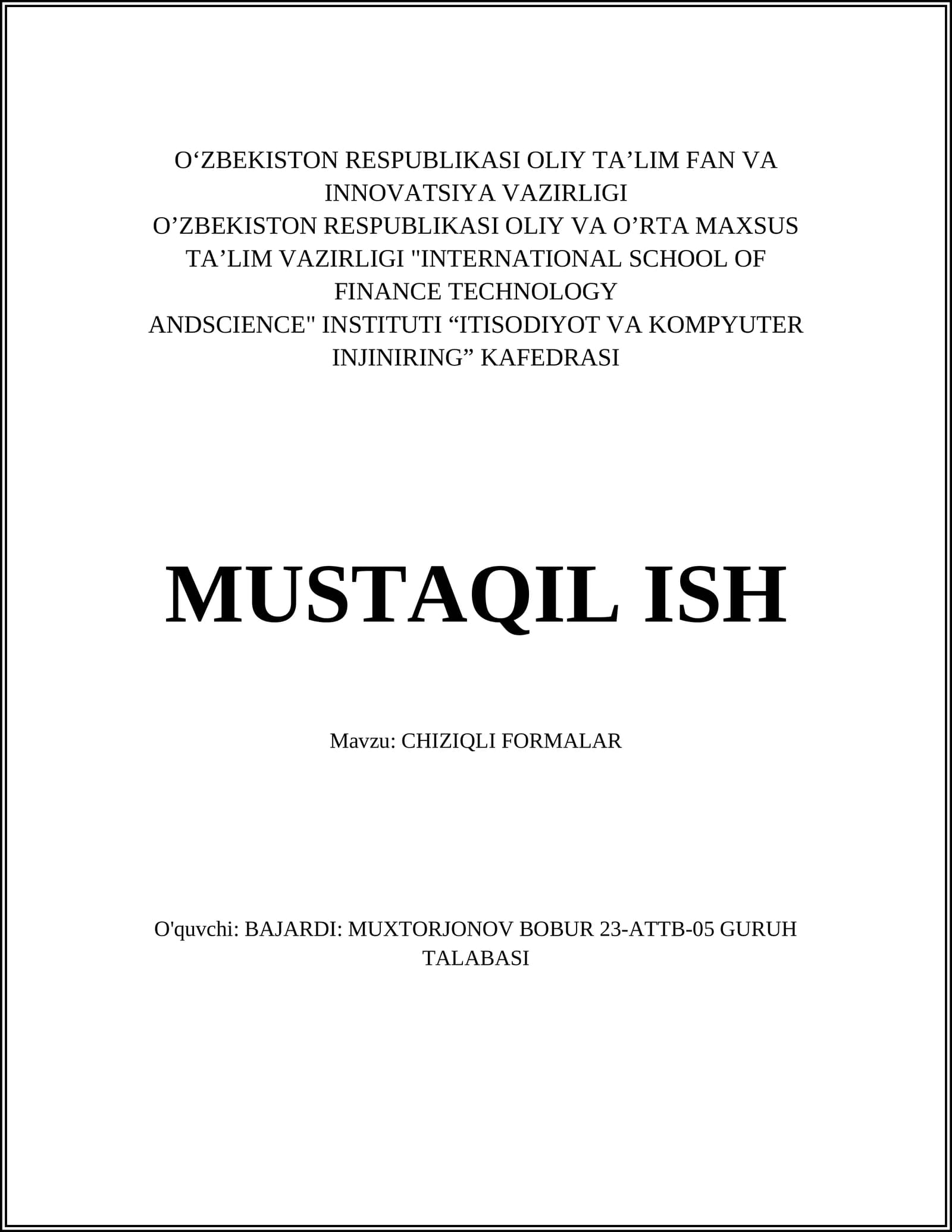 CHIZIQLI FORMALAR