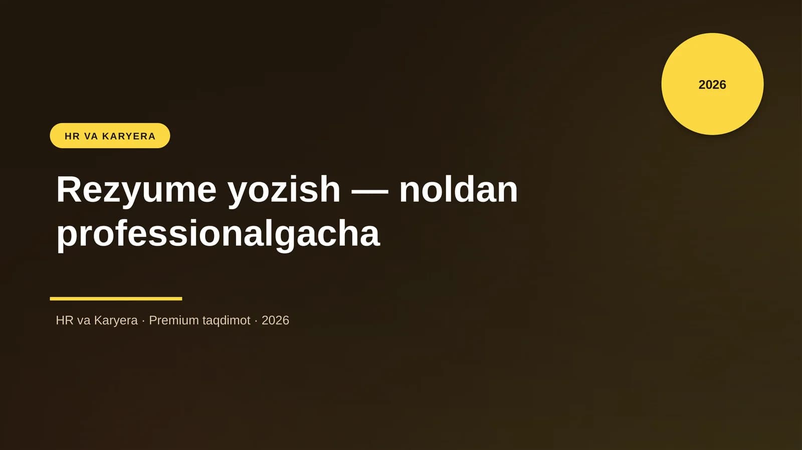 Rezyume yozish — noldan professionalgacha