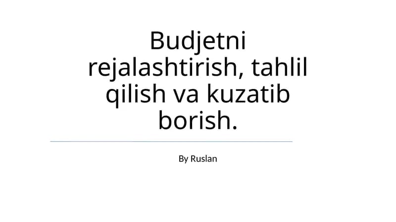 Byudjet tahlili