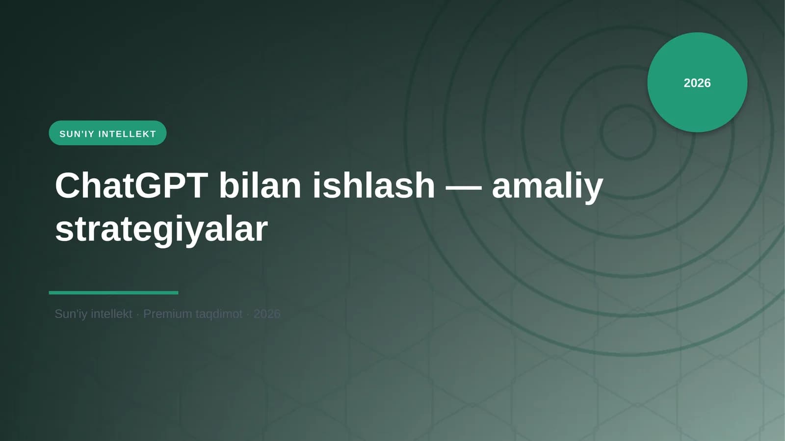 ChatGPT bilan ishlash — amaliy strategiyalar