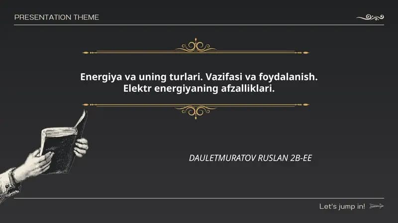 Energiya va uning turlari