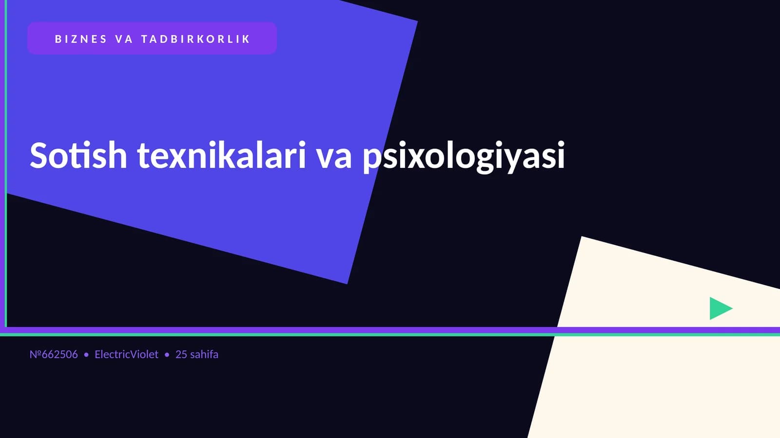 Sotish texnikalari va psixologiyasi
