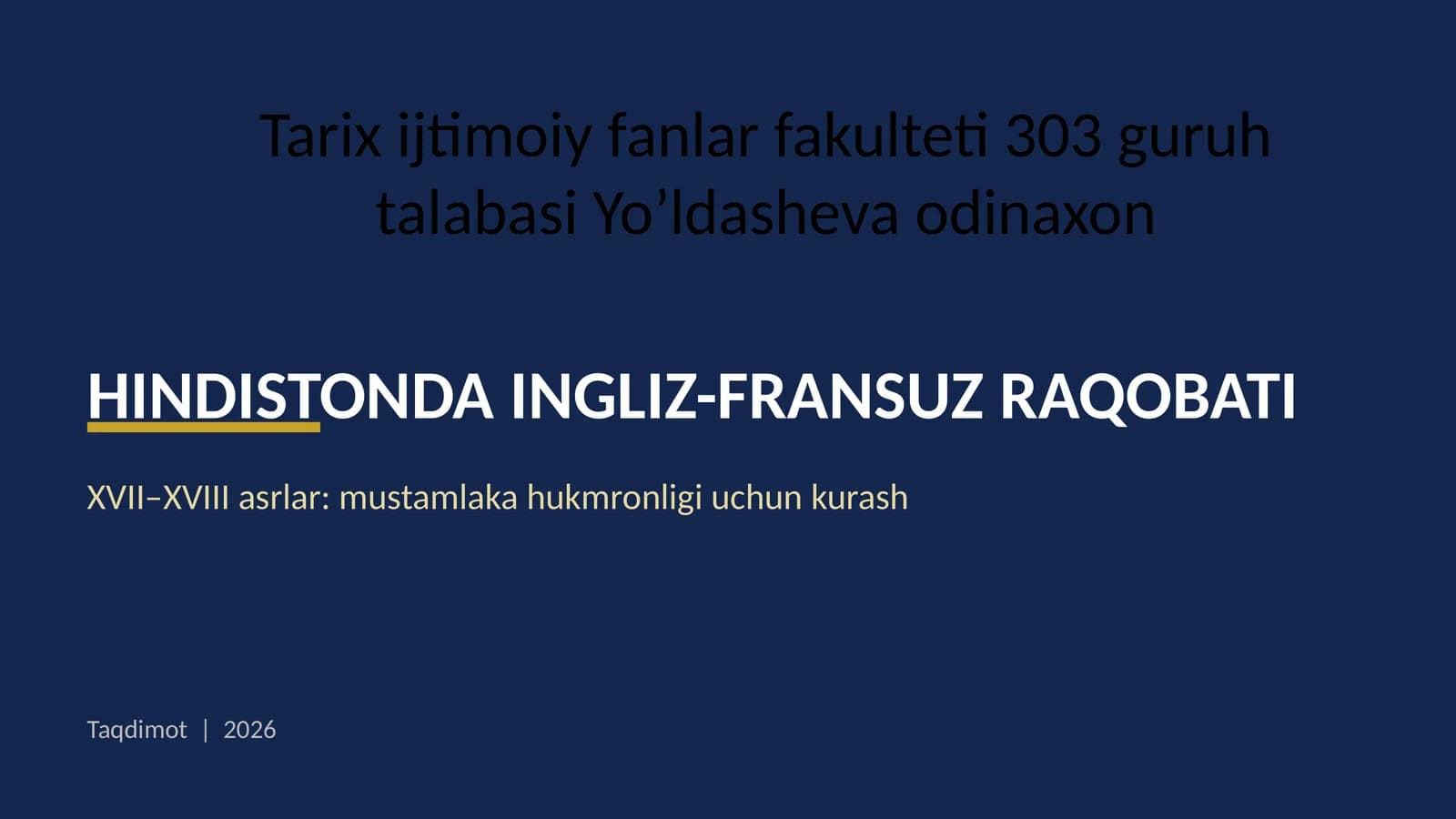 Hindistonda Ingliz-Fransuz raqobati