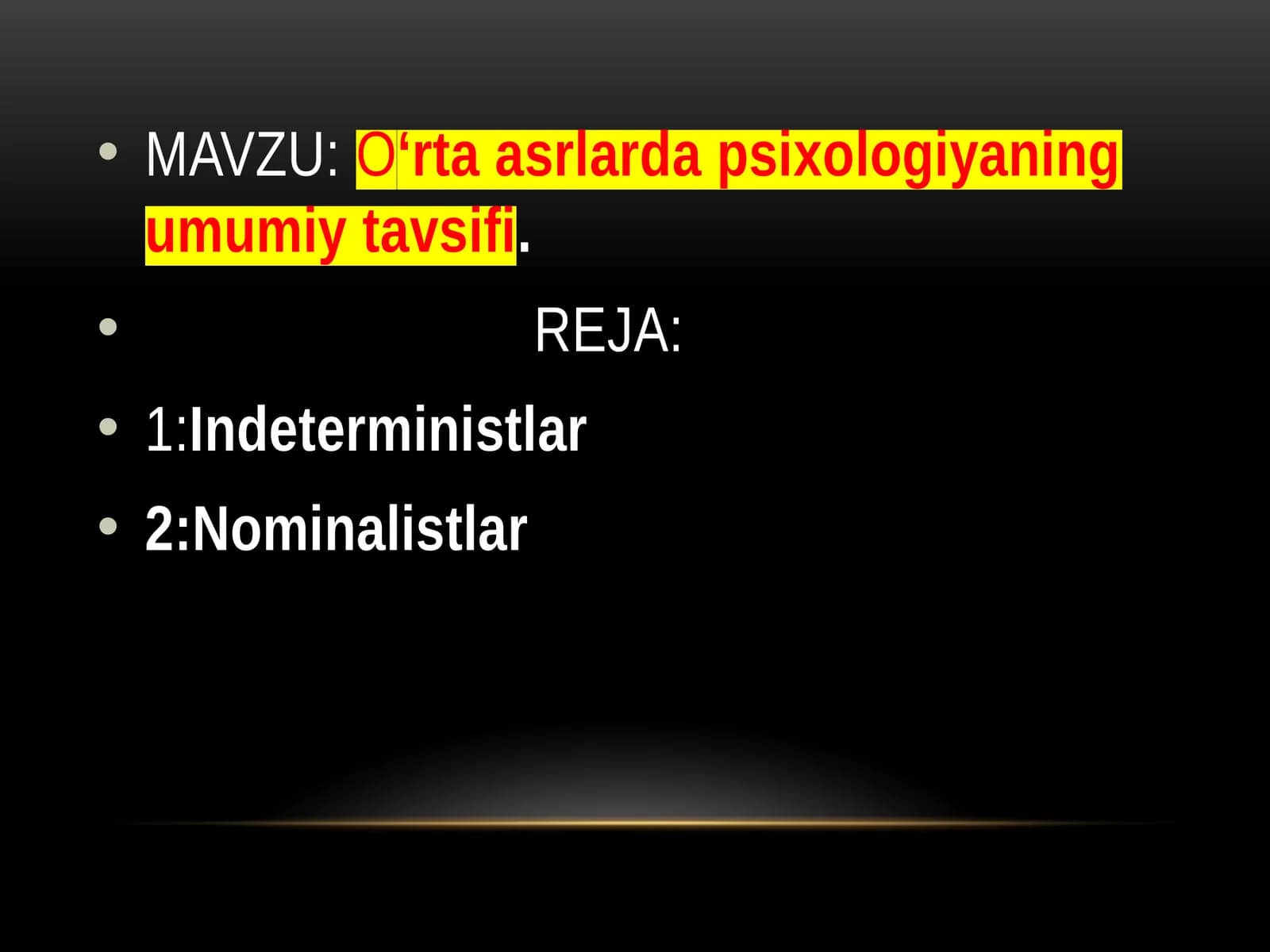 O‘rtaasrlarda psixologiyaning umumiy tavsifi