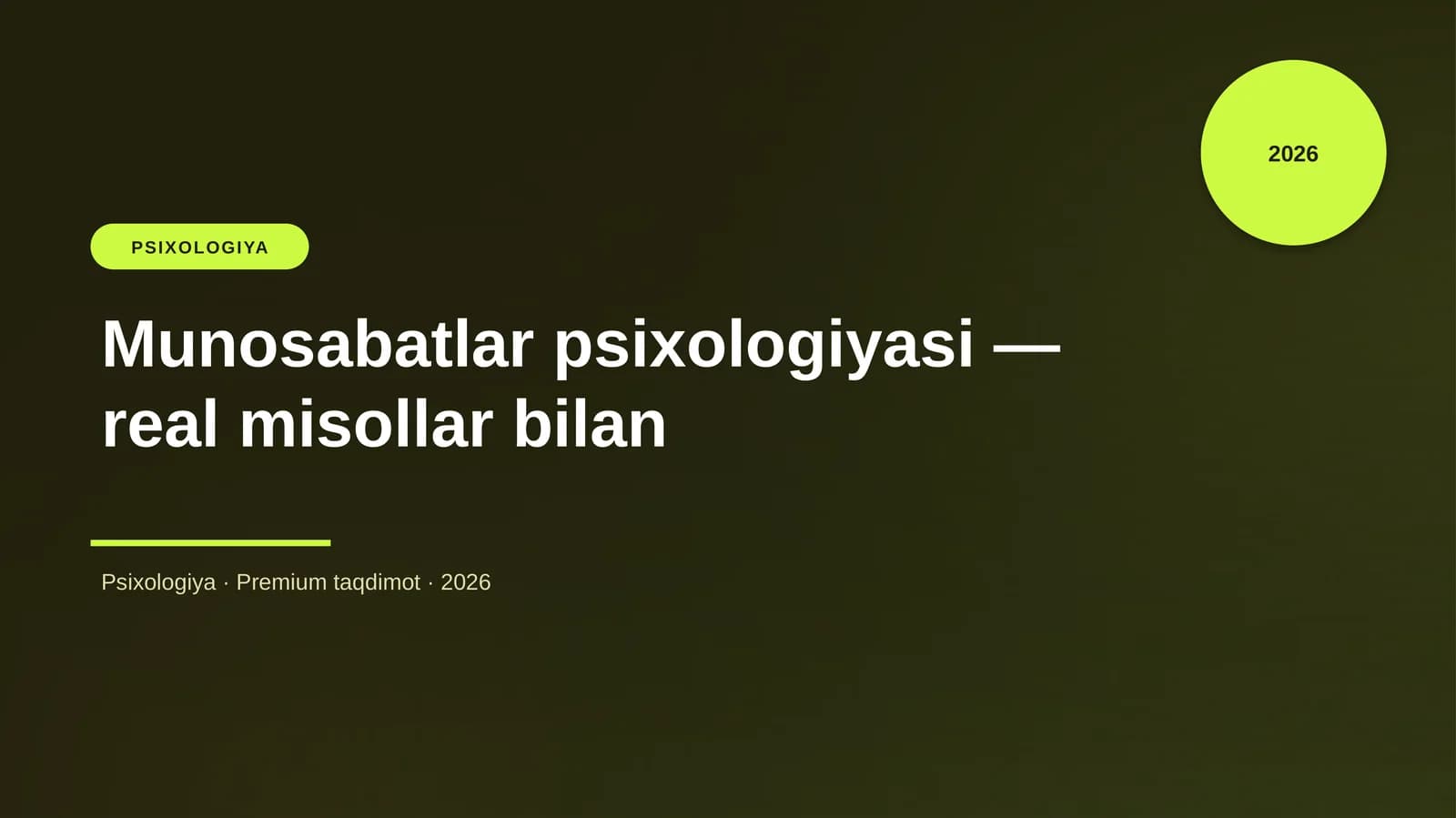 Munosabatlar psixologiyasi - real misollar bilan