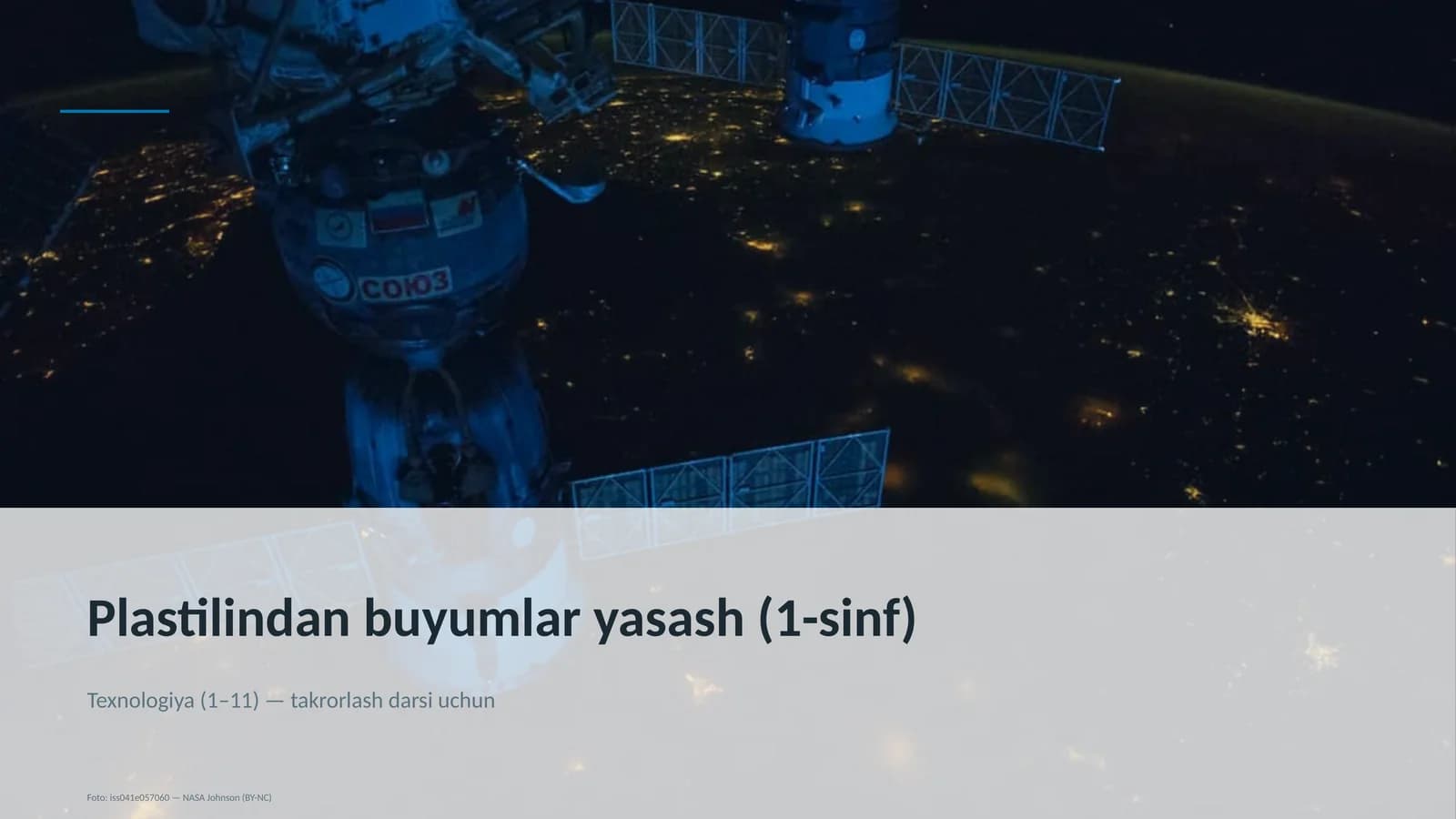 Plastilindan buyumlar yasash (1-sinf)