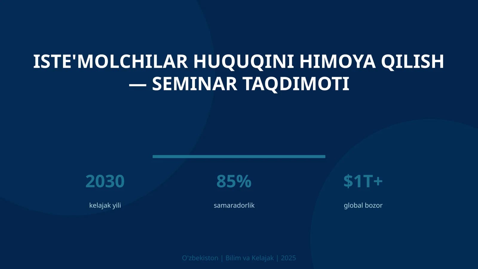 Iste'molchilar huquqini himoya qilish — seminar taqdimoti