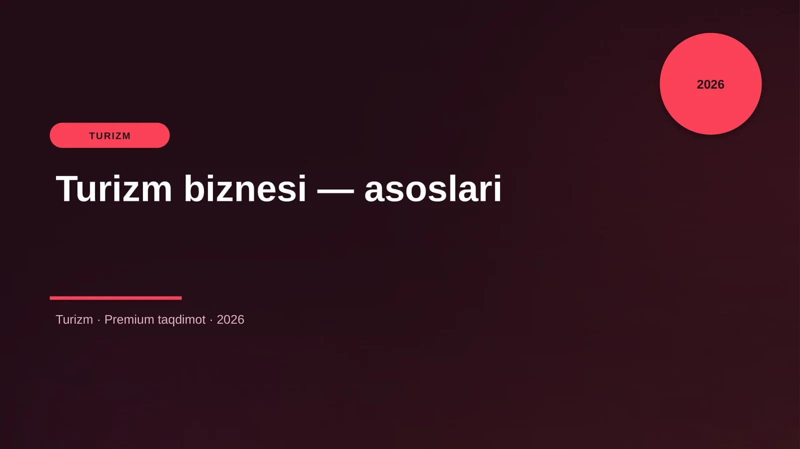 Turizm biznesi — asoslari