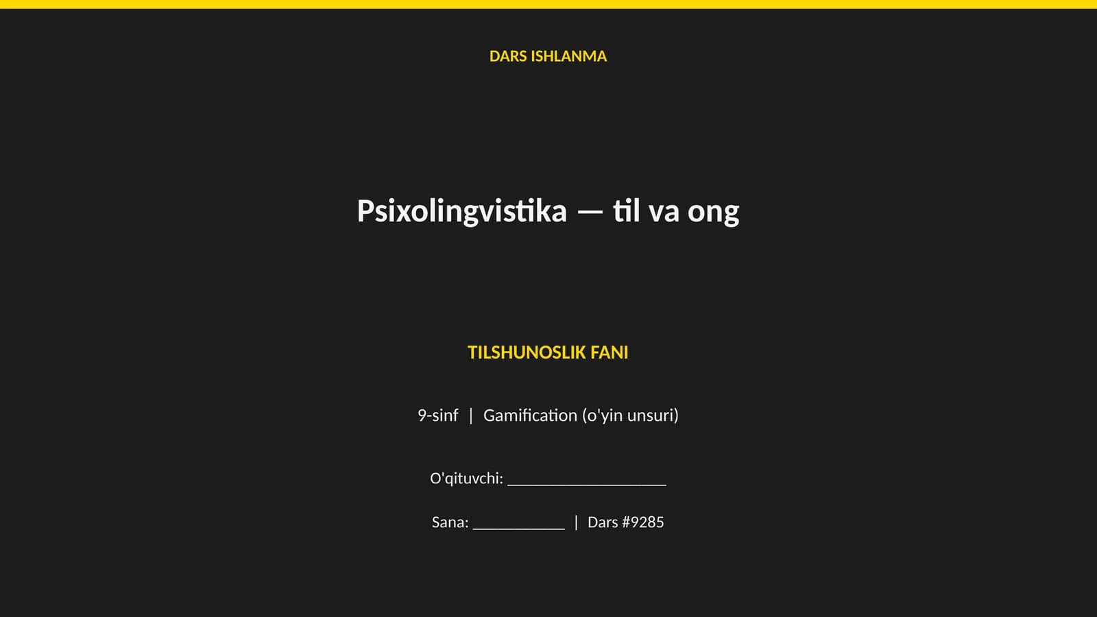 Psixolingvistika — til va ong